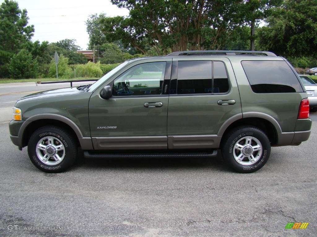 2002 Explorer XLT - Estate Green Metallic / Medium Parchment photo #5