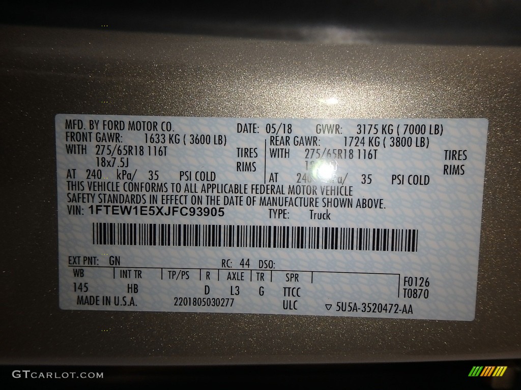2018 F150 Lariat SuperCrew 4x4 - White Gold / Black photo #10