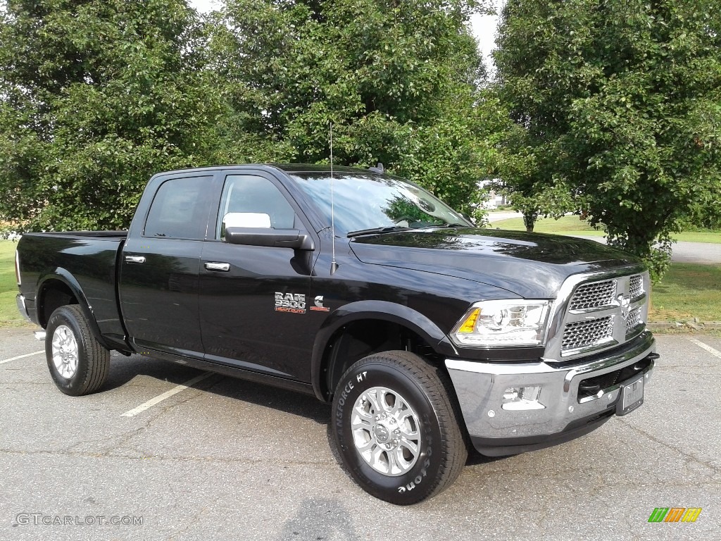 Brilliant Black Crystal Pearl 2018 Ram 3500 Laramie Crew Cab 4x4 Exterior Photo #128229793