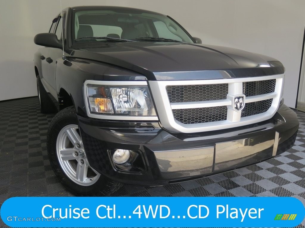 2008 Dakota Big Horn Crew Cab 4x4 - Brilliant Black / Dark Slate Gray/Medium Slate Gray photo #1