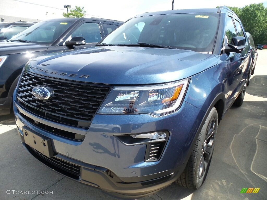 2018 Explorer Sport 4WD - Blue Metallic / Ebony Black photo #1