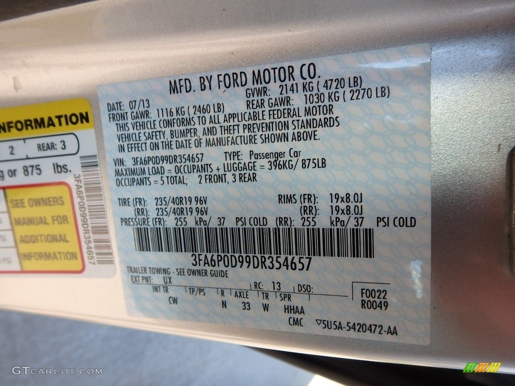 2013 Fusion Titanium AWD - Ingot Silver Metallic / Charcoal Black photo #23