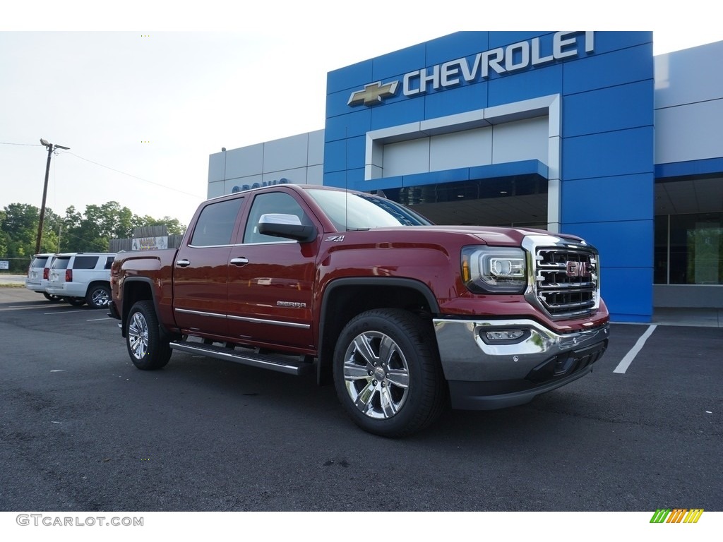 Red Quartz Tintcoat 2018 GMC Sierra 1500 SLT Crew Cab 4WD Exterior Photo #128246918