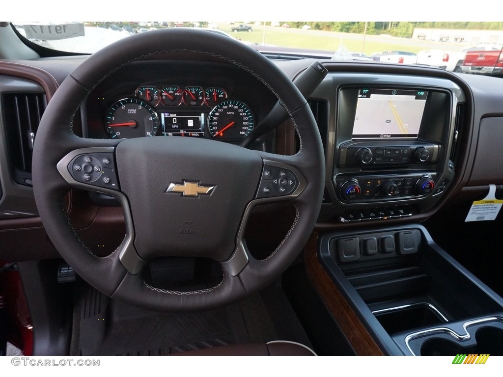2019 Chevrolet Silverado 2500HD High Country Crew Cab 4WD High Country Saddle Steering Wheel Photo #128247101