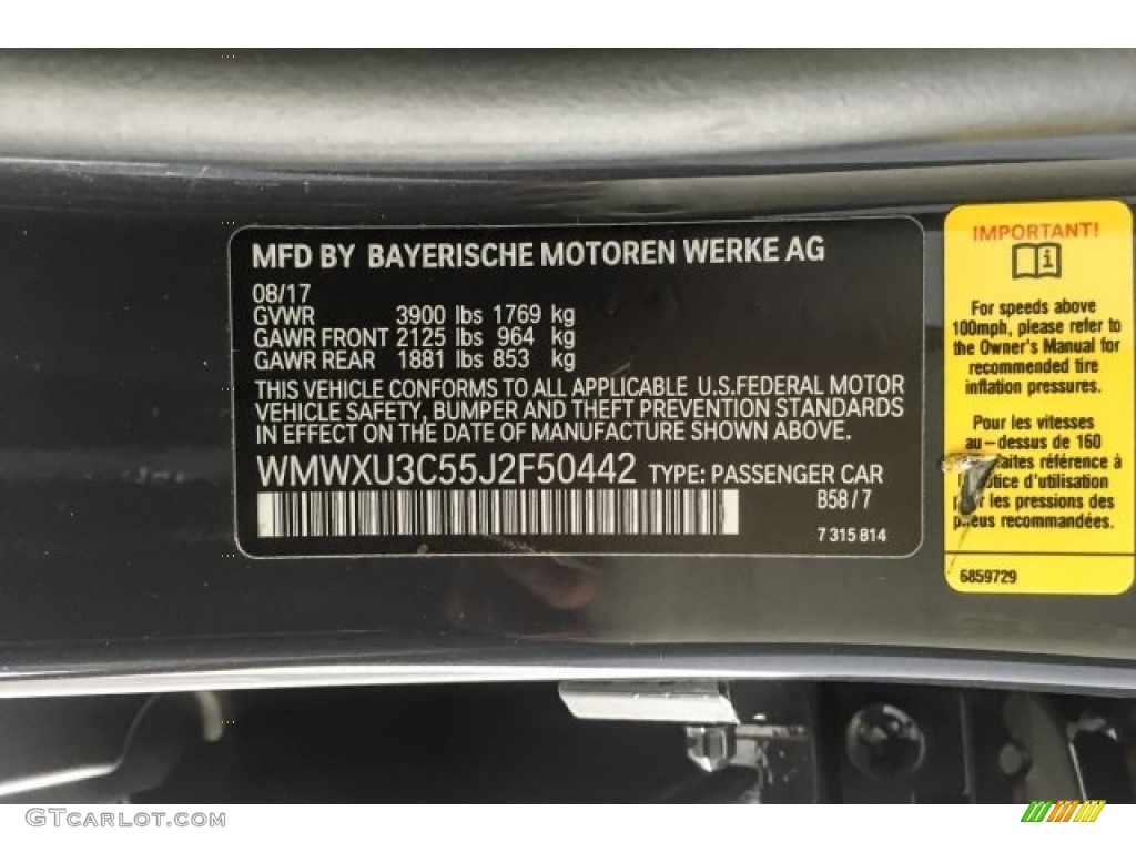 2018 Hardtop Color Code B58 for Thunder Grey Metallic Photo #128250911