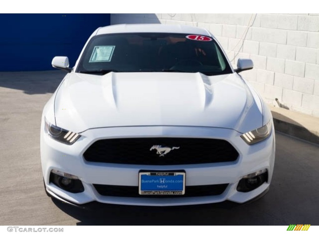 2015 Mustang EcoBoost Coupe - Oxford White / 50 Years Raven Black photo #7