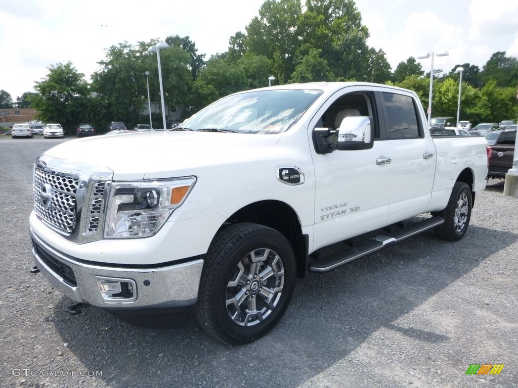 Glacier White 2018 Nissan TITAN XD SL Crew Cab 4x4 Exterior Photo #128254295