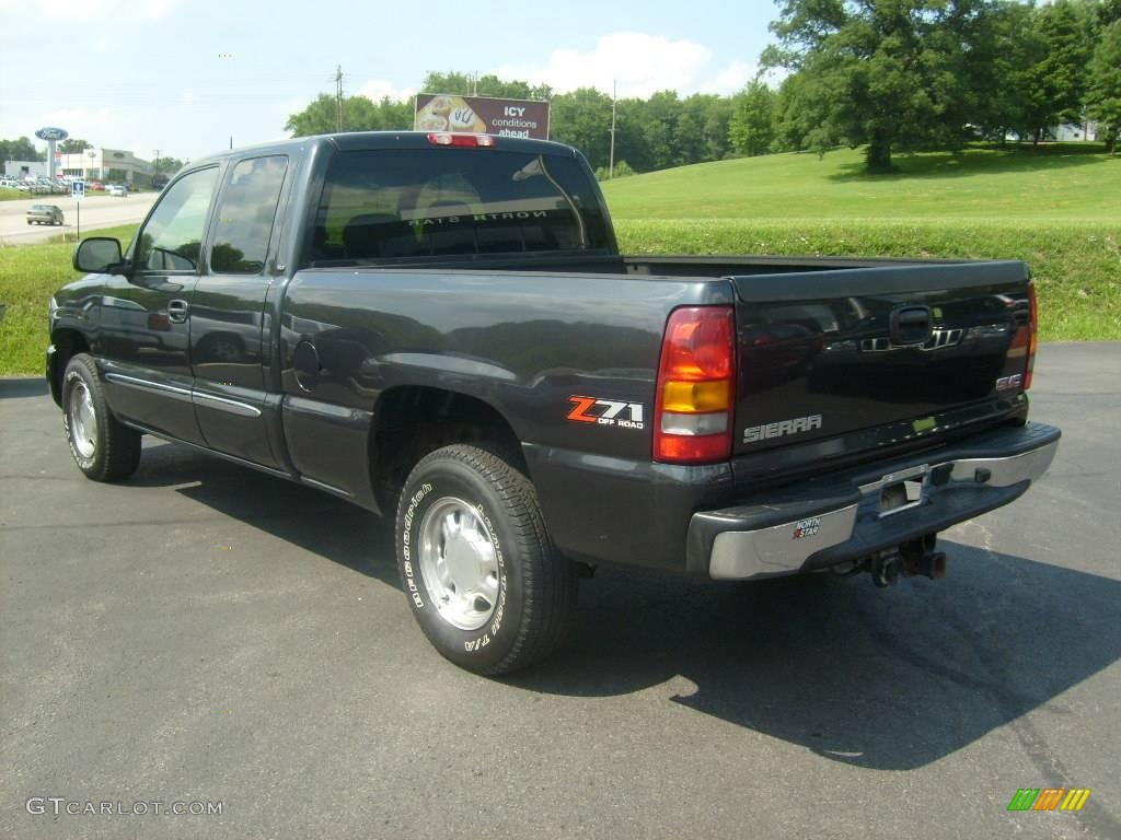 2003 Sierra 1500 SLT Extended Cab 4x4 - Carbon Metallic / Neutral photo #3