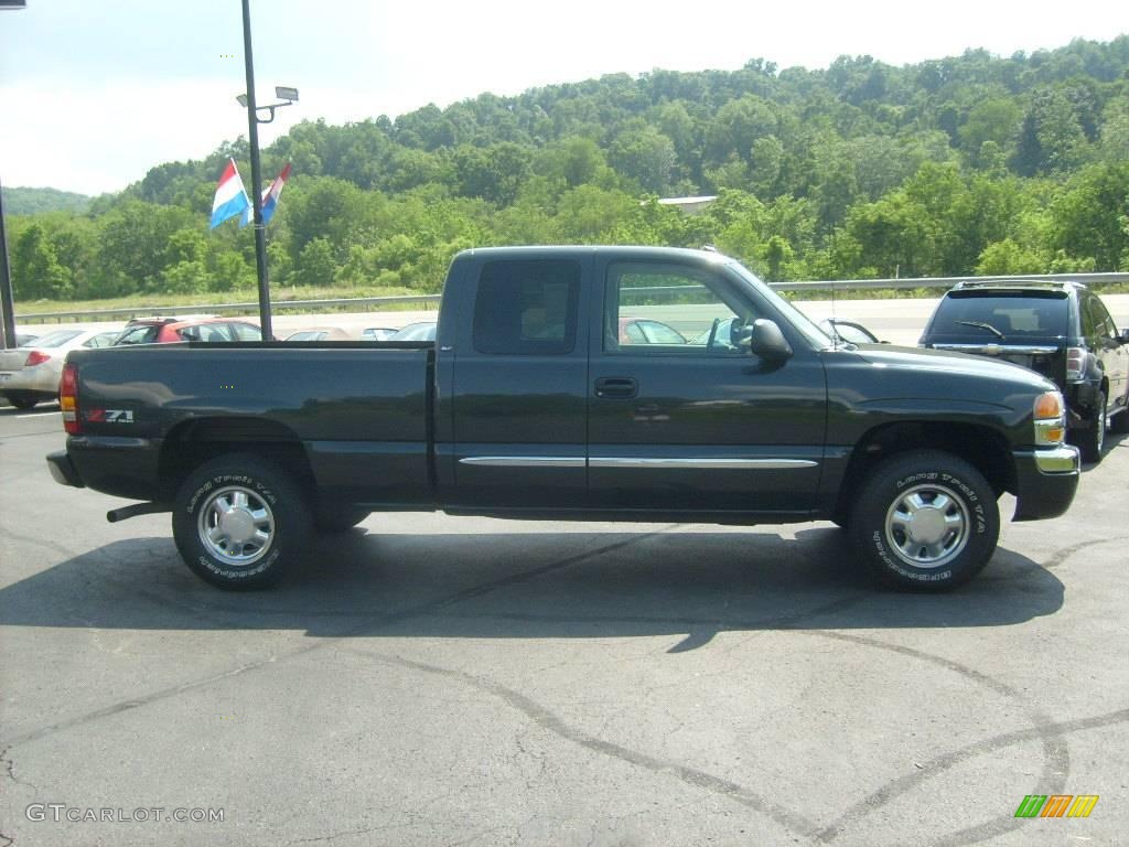 2003 Sierra 1500 SLT Extended Cab 4x4 - Carbon Metallic / Neutral photo #6