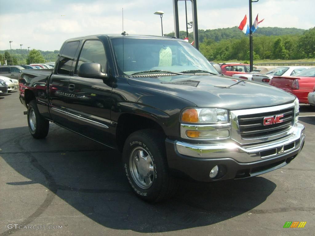 2003 Sierra 1500 SLT Extended Cab 4x4 - Carbon Metallic / Neutral photo #7