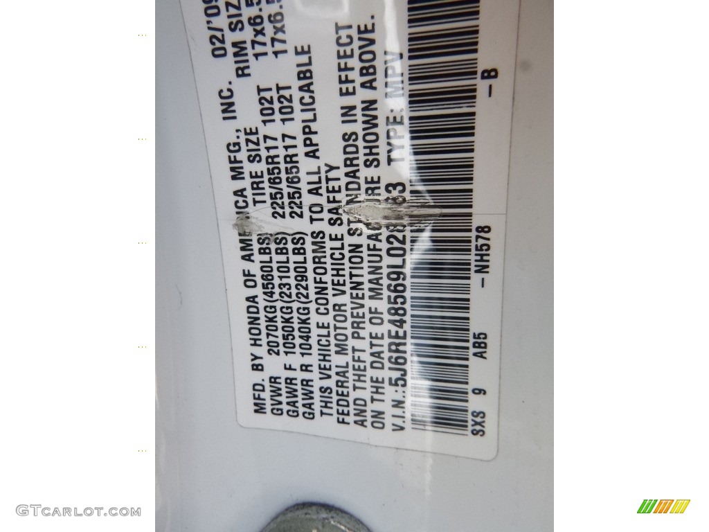 2009 CR-V EX 4WD - Taffeta White / Gray photo #15