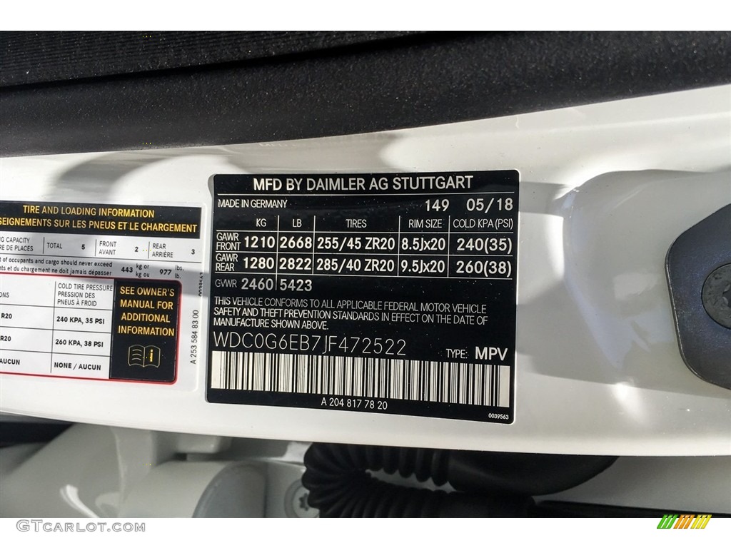 2018 Mercedes-Benz GLC AMG 43 4Matic Color Code Photos