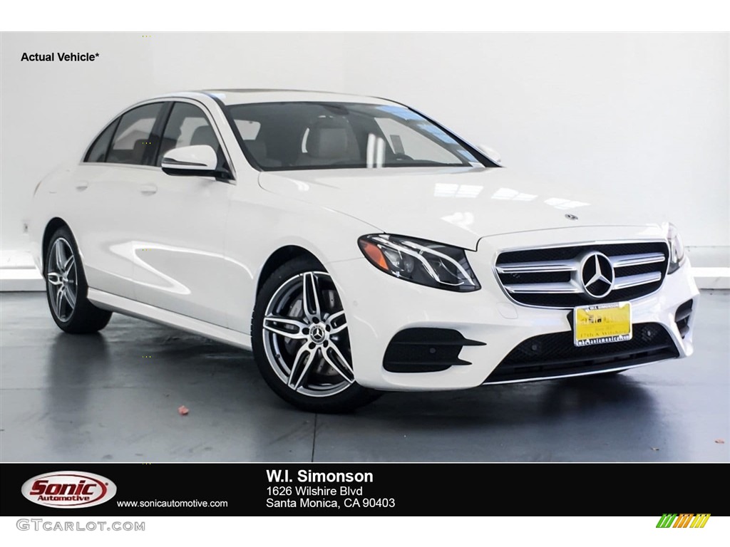 2018 E 300 Sedan - Polar White / Macchiato Beige/Black photo #1
