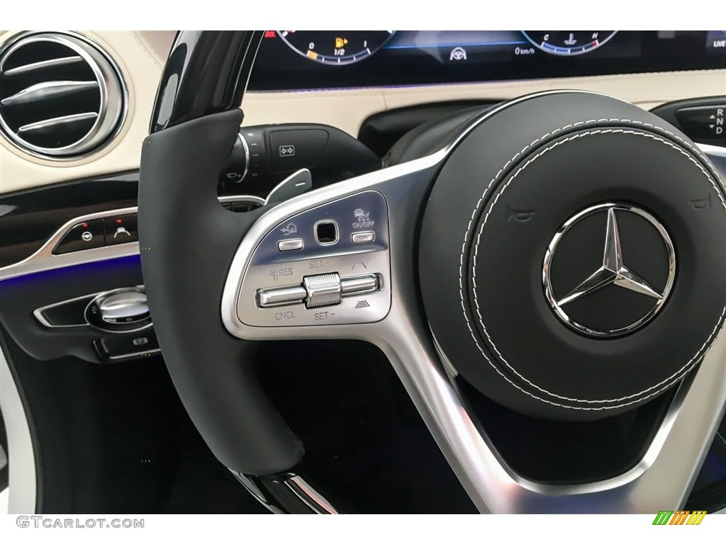 2018 Mercedes-Benz S Maybach S 650 Porcelain/Black Steering Wheel Photo #128262437