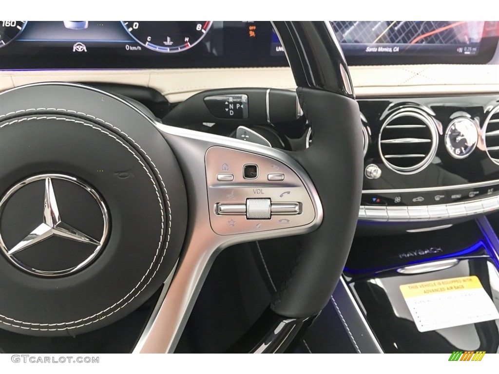2018 Mercedes-Benz S Maybach S 650 Porcelain/Black Steering Wheel Photo #128262458