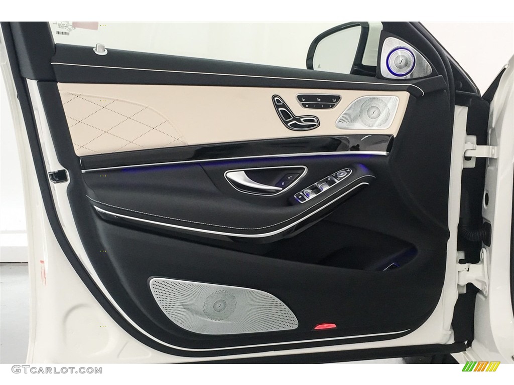 2018 Mercedes-Benz S Maybach S 650 Porcelain/Black Door Panel Photo #128262578