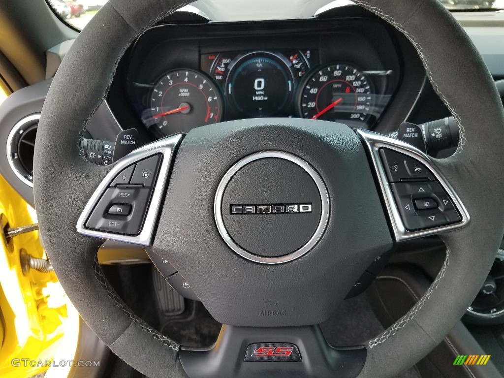 2018 Chevrolet Camaro SS Coupe Jet Black Steering Wheel Photo #128267387