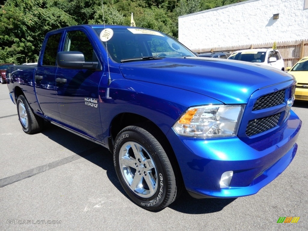 2017 1500 Express Quad Cab 4x4 - Blue Streak Pearl / Black/Diesel Gray photo #7