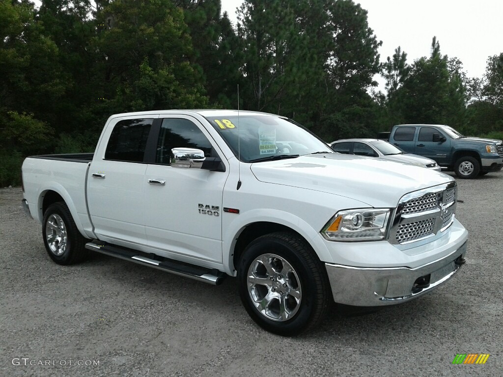 2018 1500 Laramie Crew Cab - Bright White / Black photo #7