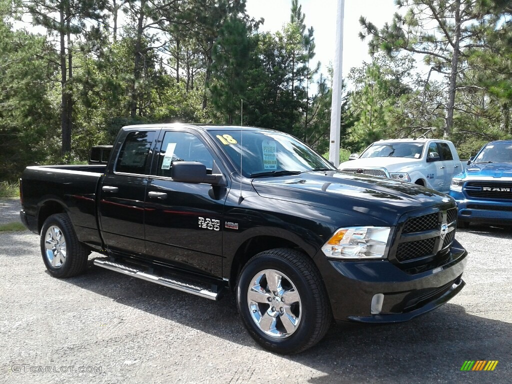 2018 1500 Express Quad Cab - Brilliant Black Crystal Pearl / Black/Diesel Gray photo #7