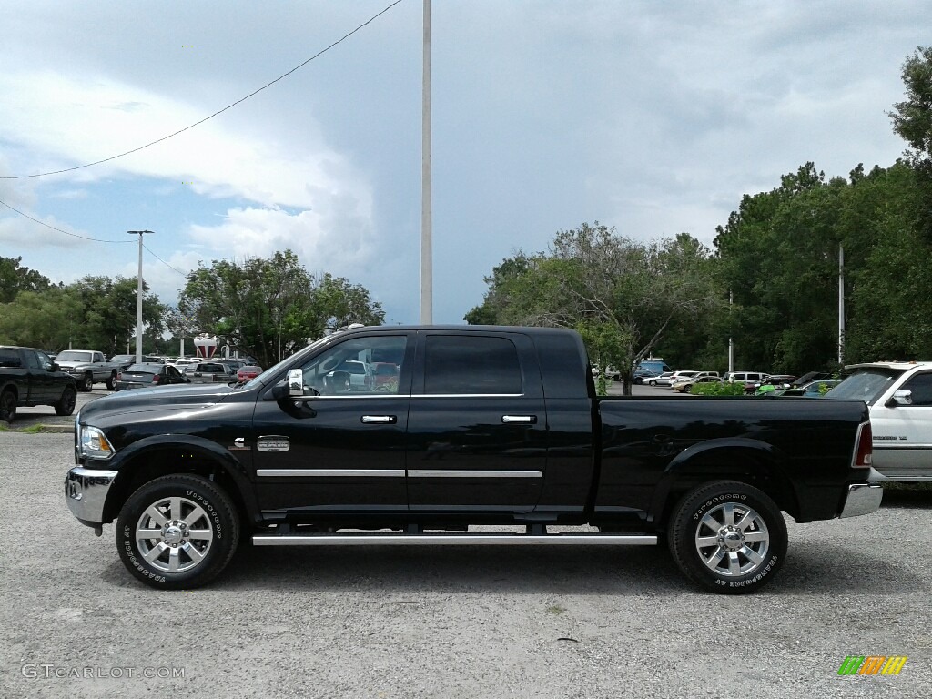 Brilliant Black Crystal Pearl 2018 Ram 2500 Laramie Longhorn Mega Cab 4x4 Exterior Photo #128272409