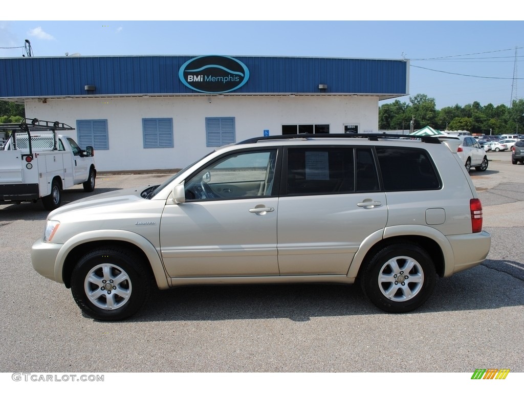 2002 Highlander V6 - Vintage Gold Metallic / Ivory photo #2