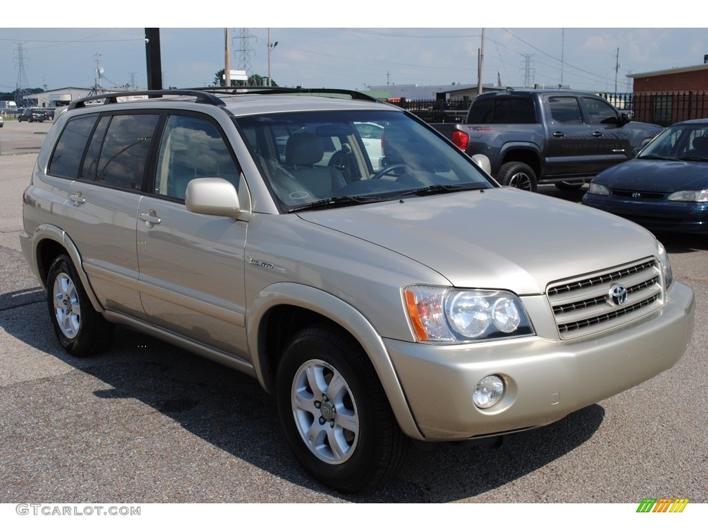 2002 Highlander V6 - Vintage Gold Metallic / Ivory photo #7