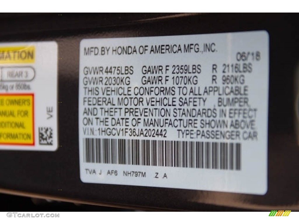 2018 Accord Sport Sedan - Modern Steel Metallic / Black photo #41