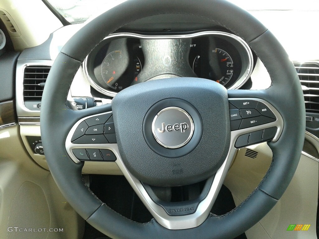 2018 Jeep Grand Cherokee Limited 4x4 Brown/Light Frost Beige Steering Wheel Photo #128287039