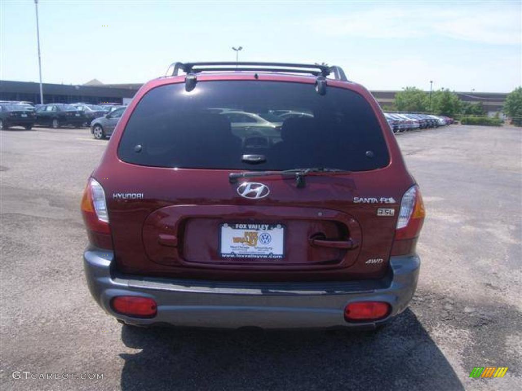 2004 Santa Fe GLS 4WD - Merlot Red / Gray photo #3