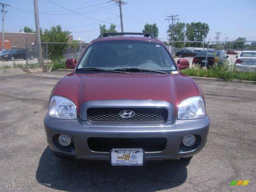 2004 Santa Fe GLS 4WD - Merlot Red / Gray photo #6