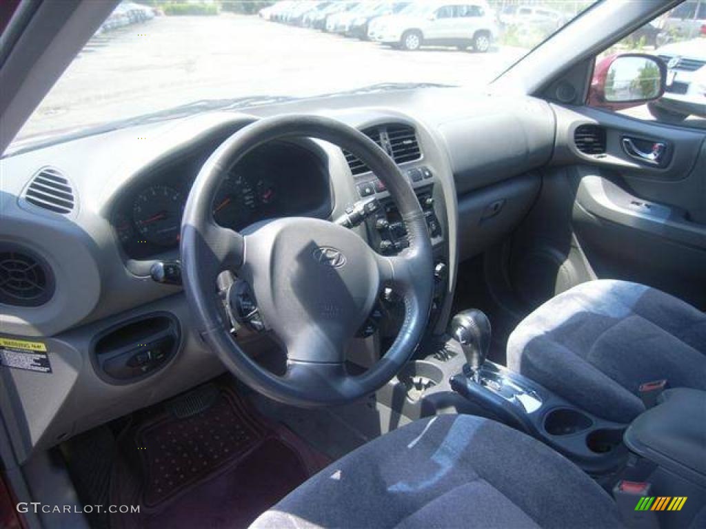 2004 Santa Fe GLS 4WD - Merlot Red / Gray photo #8