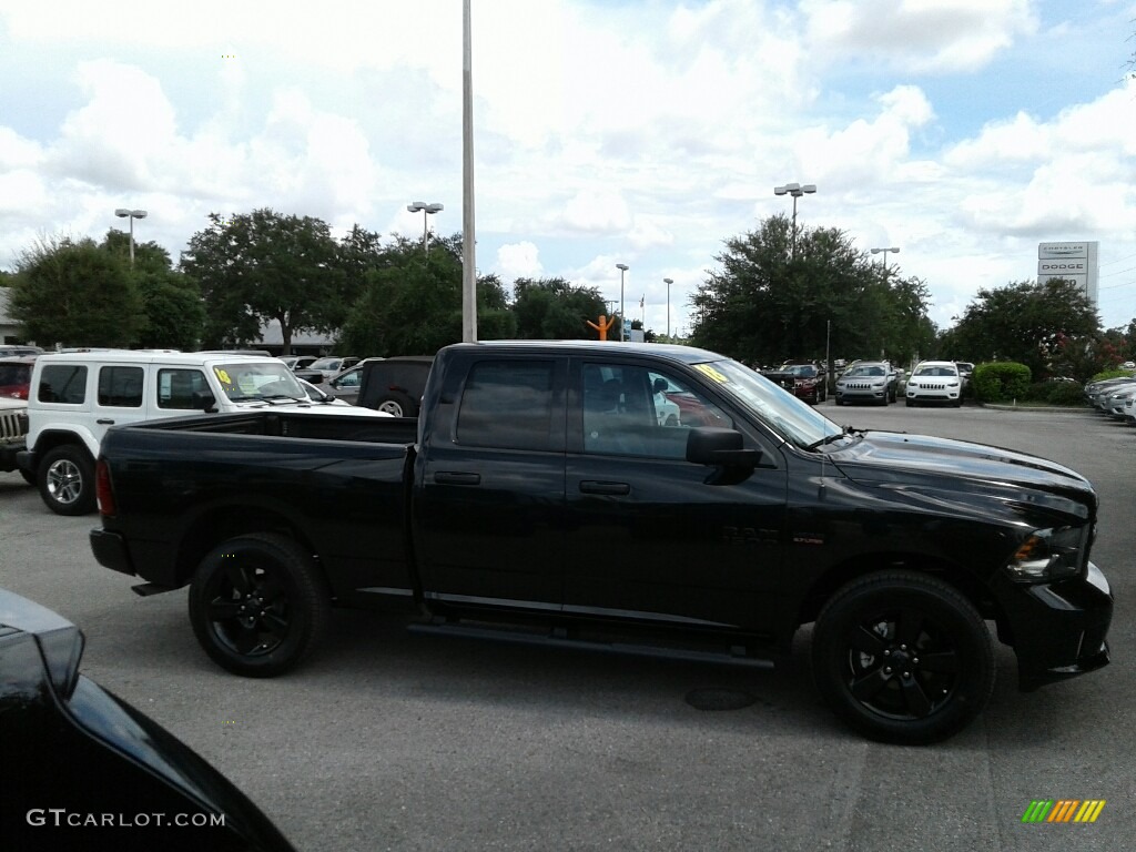 2018 1500 Express Quad Cab 4x4 - Brilliant Black Crystal Pearl / Black/Diesel Gray photo #6