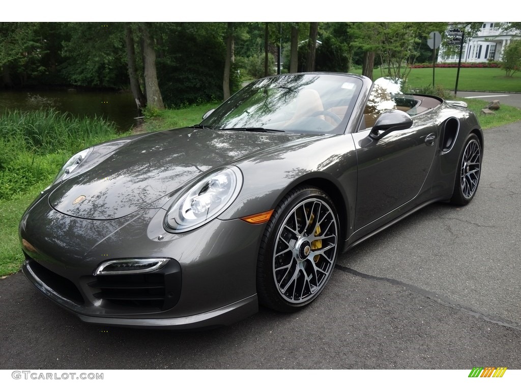 2015 911 Turbo S Cabriolet - Agate Grey Metallic / Espresso/Cognac Natural Leather photo #1