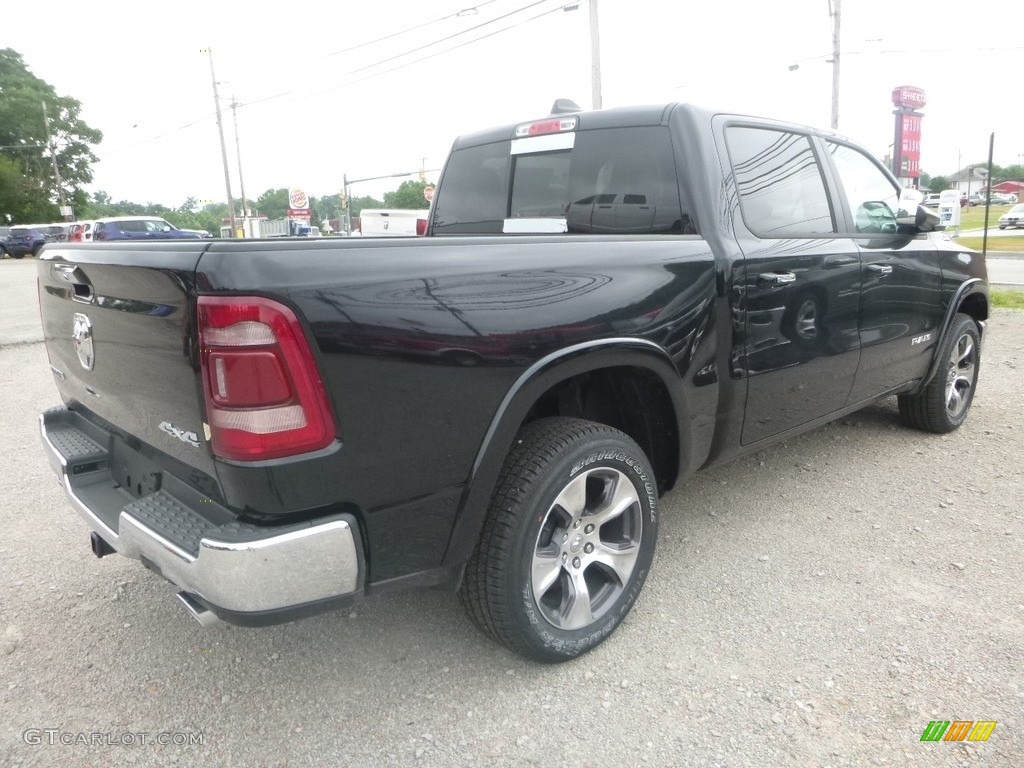 2019 1500 Laramie Crew Cab 4x4 - Diamond Black Crystal Pearl / Black photo #5