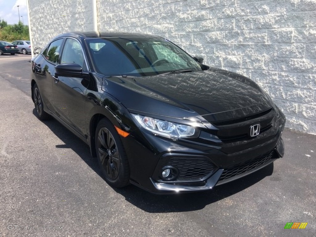 2018 Civic EX-L Navi Hatchback - Crystal Black Pearl / Black photo #1