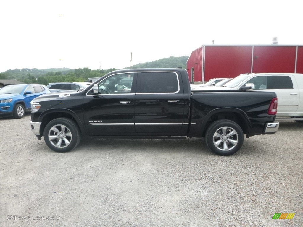 2019 1500 Limited Crew Cab 4x4 - Diamond Black Crystal Pearl / Black photo #2