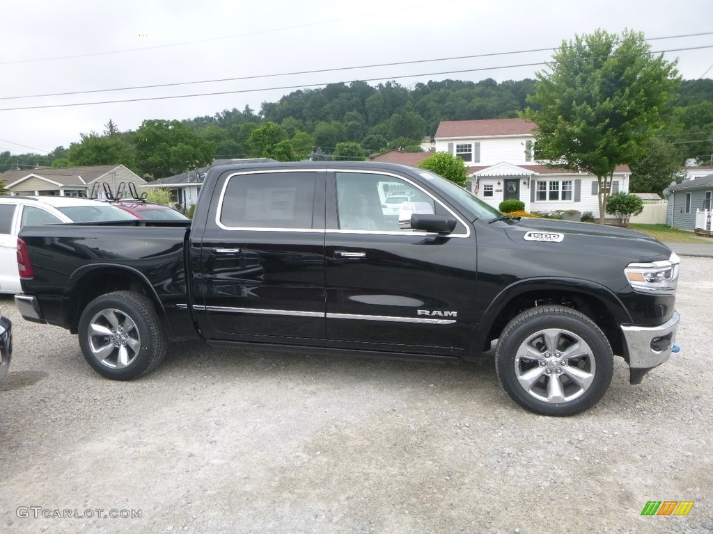 2019 1500 Limited Crew Cab 4x4 - Diamond Black Crystal Pearl / Black photo #6