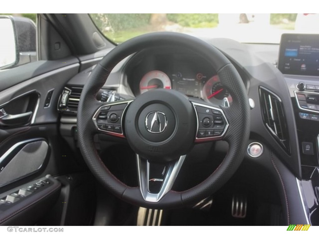 2019 Acura RDX A-Spec AWD Red Steering Wheel Photo #128322802