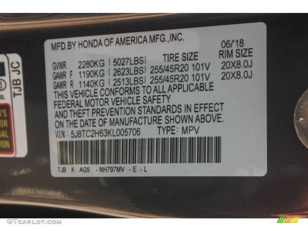 2019 RDX Color Code NH797MV for Modern Steel Metallic Photo #128322940
