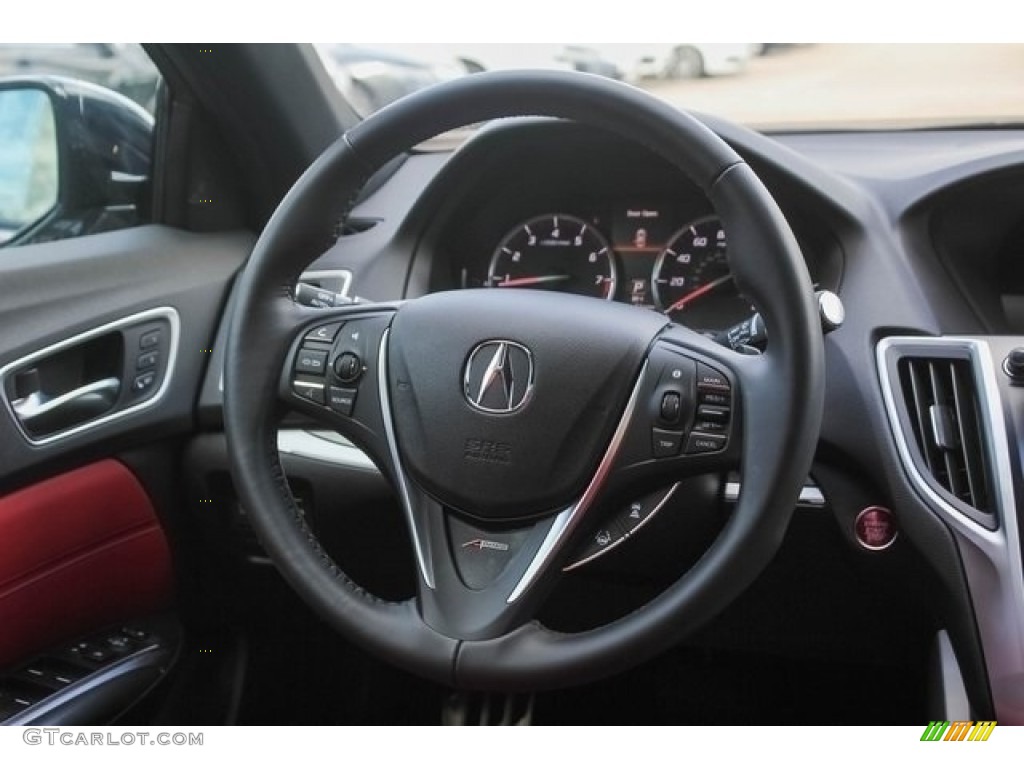2019 Acura TLX A-Spec Sedan Red Steering Wheel Photo #128326132