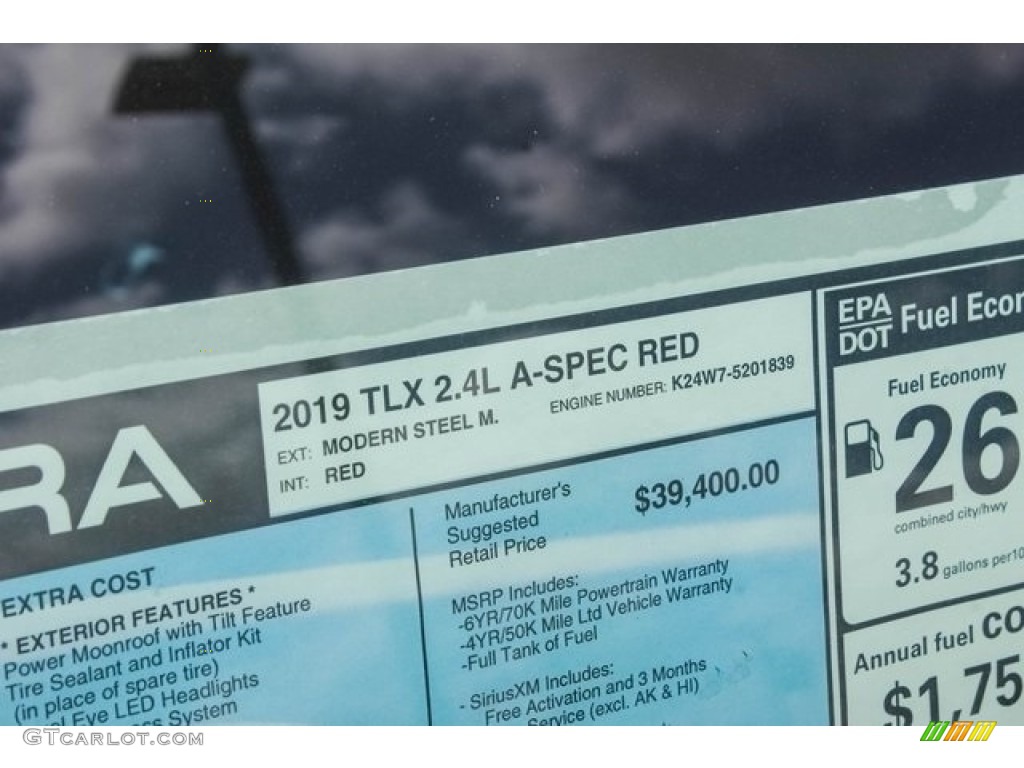 2019 Acura TLX A-Spec Sedan Window Sticker Photo #128326324