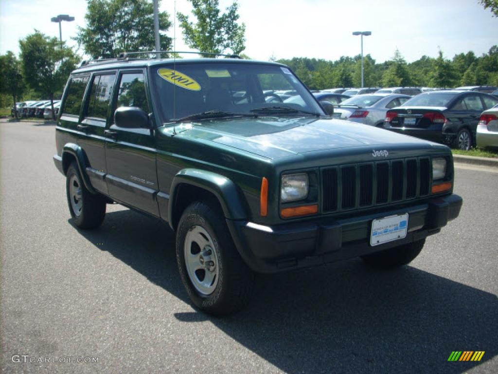 2001 Cherokee Sport 4x4 - Forest Green Pearlcoat / Agate photo #1