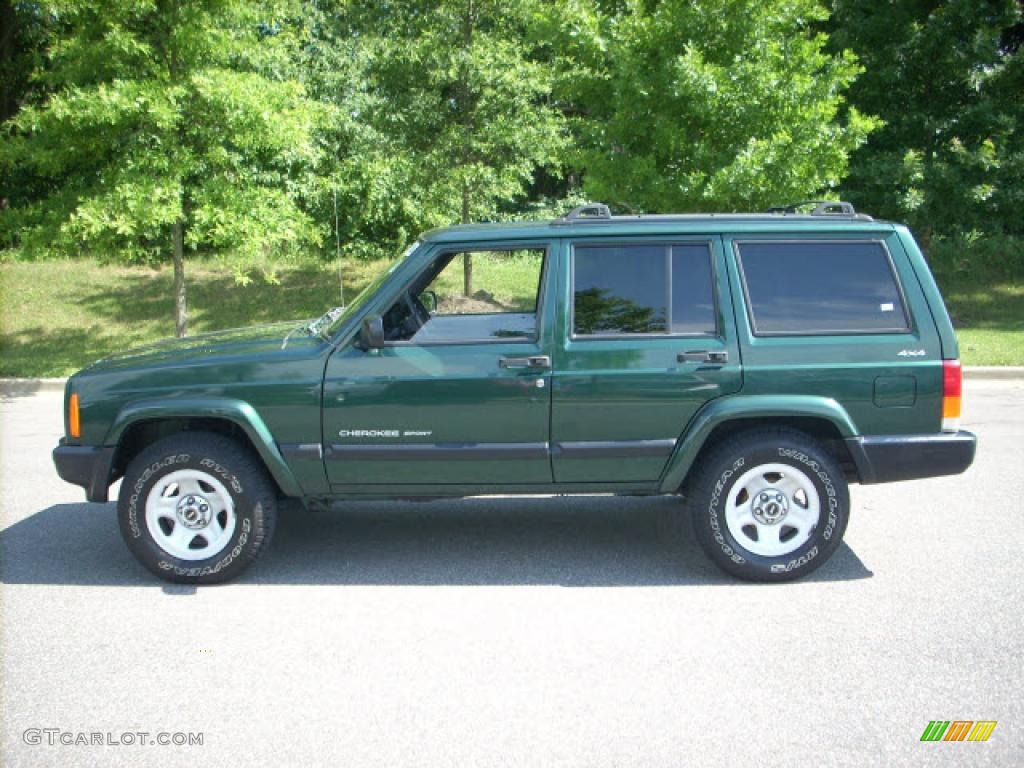 2001 Cherokee Sport 4x4 - Forest Green Pearlcoat / Agate photo #6