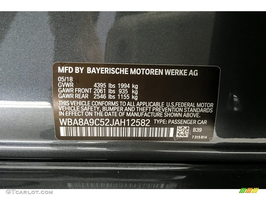 2018 3 Series 320i Sedan - Mineral Grey Metallic / Black photo #11