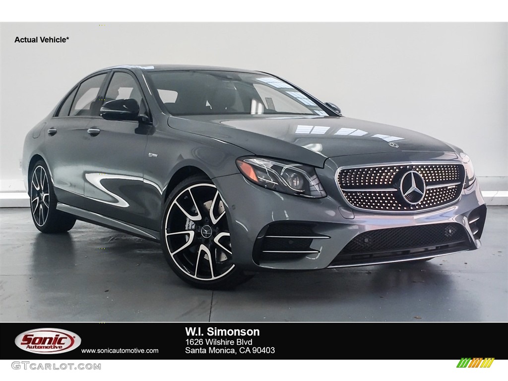 2018 E 43 AMG 4Matic Sedan - Selenite Grey Metallic / Black photo #1