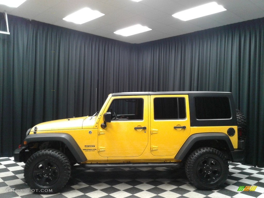 2015 Wrangler Unlimited Sport 4x4 - Baja Yellow / Black photo #1