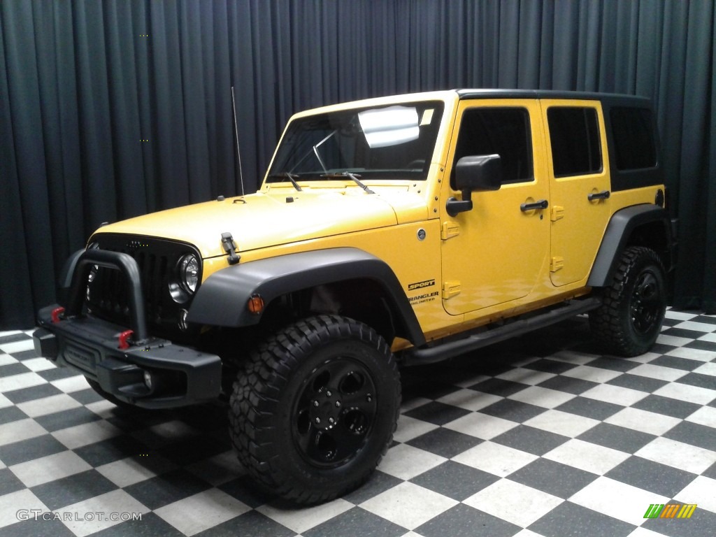 2015 Wrangler Unlimited Sport 4x4 - Baja Yellow / Black photo #2