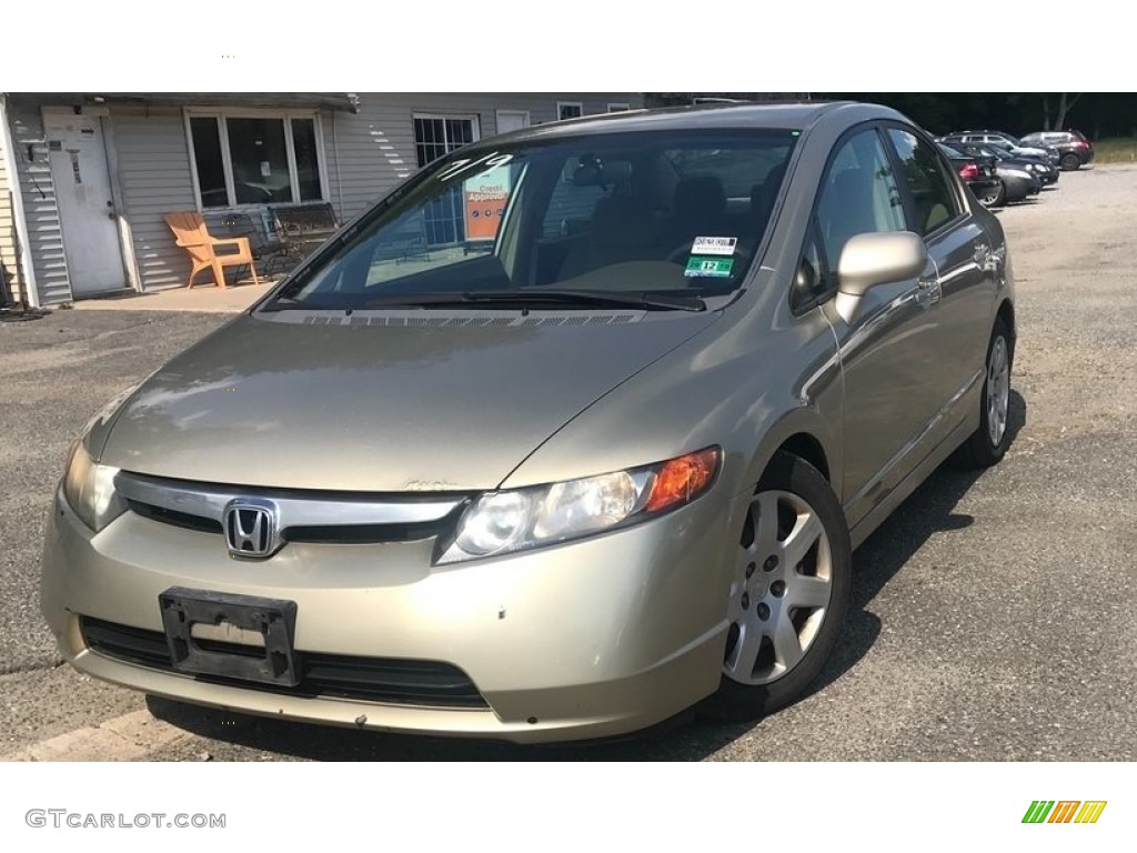 2007 Civic LX Sedan - Borrego Beige Metallic / Ivory photo #1