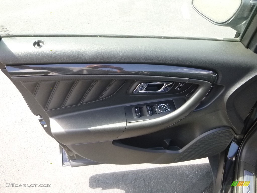 2018 Ford Taurus SHO AWD Charcoal Black Door Panel Photo #128347254